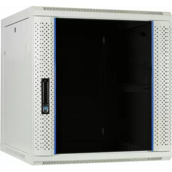 DSIT 12U ścienny serwerowy cabinet z drzwiami szklanymi, biały, 600x600x635 mm