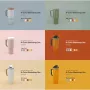 Orangemonkie 6-kolorowy zestaw tła do Foldio 4 (biały, czarny, szary, zielony, niebieski, żółty)