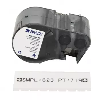 BRADY BMP51/BMP53/M511 Samolaminująca się etykieta na przewody z winylu, biała/przezroczysta, 38,1 mm x 25,4 mm, 160 etykiet/rolka