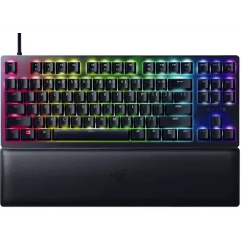 Przewodowa optyczna klawiatura gamingowa Razer Huntsman V2 Tenkeyless, Clicky Purple przełączniki, układ nordycki, RGB, czarna (RZ03-03941300-R3N1)