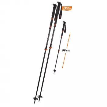 Komperdell Carbon C2 Ultralight kijki do skituringu - czarno-pomarańczowe