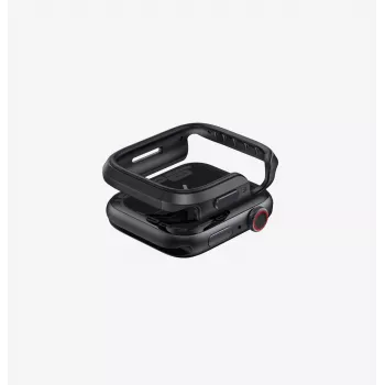 UNIQ Valencia Apple Watch 42mm Etui Midnight Black – Smukły bumper TPU, amortyzujący wstrząsy, podwyższona ramka