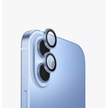 UNIQ Optix Aluminium ochraniacz na obiektyw aparatu z aplikatorem do Apple iPhone 17, niebieski