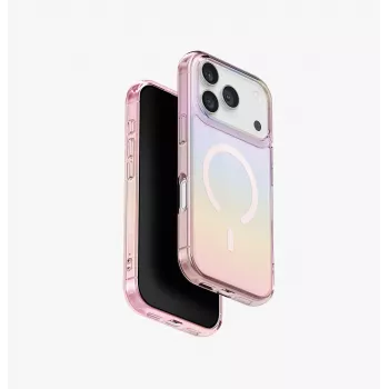 UNIQ Iridescia MagClick etui ładujące do iPhone 17 Pro – Pink Prism