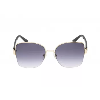 Okulary przeciwsłoneczne GUESS damskie GF00052-5932B Cat Eye, oprawka Havana, szkła brązowe gradientowe, 59mm