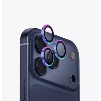 UNIQ Optix Aluminiowa Osłona Obiektywu Aparatu do iPhone 17 Pro / 17 Pro Max z Aplikatorem, Opal