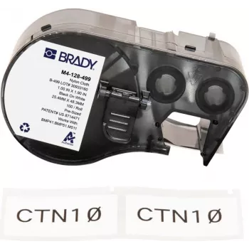 Brady B-427 Samolaminująca etykieta winylowa w kartridżu do BMP21-PLUS, BMP21-LAB, M210, M211 – 25,4 mm x 19,05 mm, biała/przezroczysta, trwały akryl, termotransfer (M4-128-499)