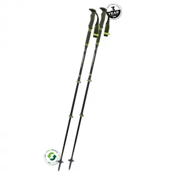 Komperdell Carbon Pro Zero teleskopowe kije trekkingowe, trzon karbonowy z dolną sekcją Titanal, Powerlock 3.0, rękojeść piankowa Trek Pro 280, wymienne talerzyki Vario