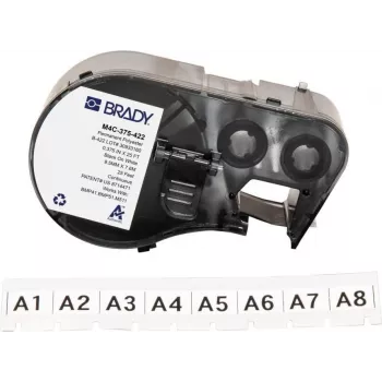 Brady M4C-375-422 Kasetka z etykietami winylowymi samolaminującymi do drukarek BMP41/BMP51/BMP53/M511, biała, 25,4 mm x 6,4 m