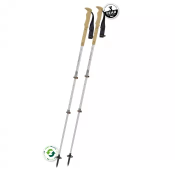 Komperdell Explorer Zero Cork teleskopowe kije trekkingowe, 3-częściowe aluminium 7075-T6, Powerlock 3.0, rękojeść korkowa, wymienne talerzyki Vario