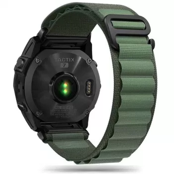 TECH-PROTECT NYLON PRO Pasek do zegarka dla Garmin Fenix 5 / 6 / 6 Pro / 7, 22mm QuickFit, wojskowa zieleń