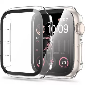 Etui Tech-Protect Defense360 na Apple Watch 44mm (Series 4/5/6/SE) - pełna ochrona obudowy z hartowanym szkłem ochronnym na ekran, czarne