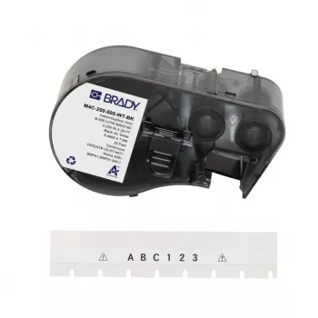 BRADY M4C-250-595-WT-BK Biała rolka etykiet poliestrowych do drukarek termotransferowych BMP41/BMP51/BMP53/M511, 38,1 mm x 25,4 mm, 250 etykiet