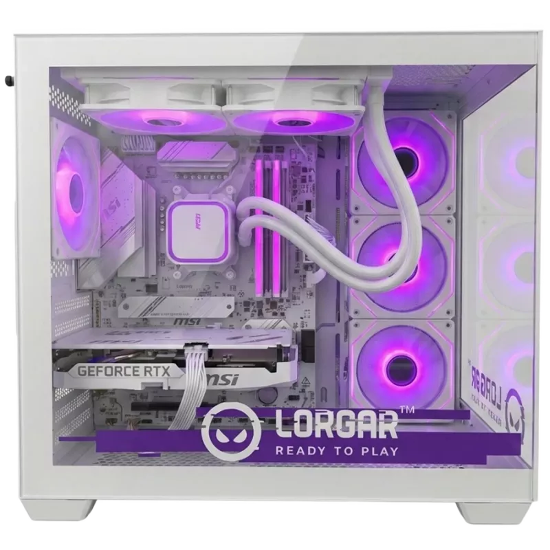LORGAR ADVANCED A201 Komputer do gier - AMD Ryzen 5 7500F, GeForce RTX 5060 Ti 16GB, 32GB DDR5, 1TB NVMe SSD, 750W PSU, Biały