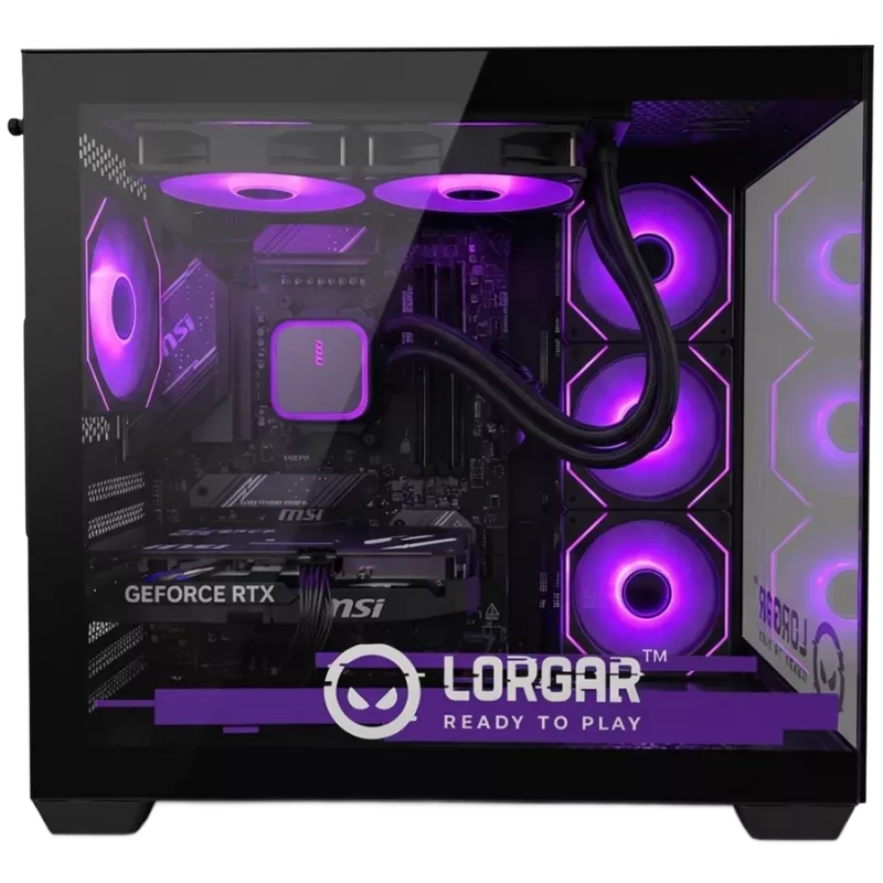 LORGAR ADVANCED A201 Komputer do gier - AMD Ryzen 5 7500F, GeForce RTX 5060 Ti 16GB, 32GB DDR5 6400MHz, 1TB NVMe SSD, 750W PSU, 240mm AIO, Czarny