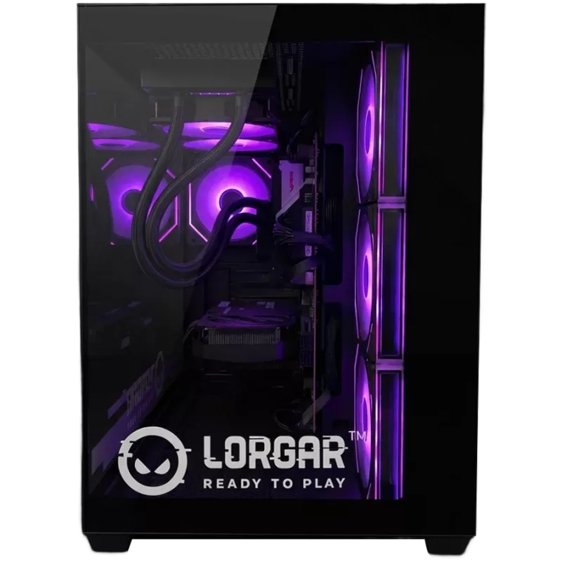 LORGAR ADVANCED A201 Komputer do gier - AMD Ryzen 5 7500F, GeForce RTX 5060 Ti 16GB, 32GB DDR5 6400MHz, 1TB NVMe SSD, 750W PSU, 240mm AIO, Czarny