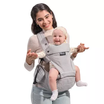 Momcozy Air Mesh Nosidełko dla niemowląt z siedziskiem biodrowym, szary
