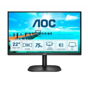 AOC B2 22B2H 21,5 cala Monitor VA Full HD z 75Hz, HDMI, VGA, VESA, czarny