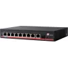 GETFORT GF-110-8PG-S-120 10-portowy przełącznik Gigabit PoE+ z 8 portami PoE+, 1 uplinkiem, 1 SFP, budżetem 120W, niezarządzany, bez wentylatora, biurkowy