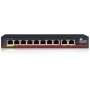 GETFORT GF-110D-8P-120 10-portowy przełącznik PoE+ z 8 portami PoE i 2 portami uplink, budżet 120W, niezarządzalny, do biurka/na ścianę
