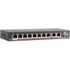 GETFORT GF-110D-8P-120 10-portowy przełącznik PoE+ z 8 portami PoE i 2 portami uplink, budżet 120W, niezarządzalny, do biurka/na ścianę