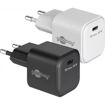 GOOBAY 45 W USB-C PD GaN Nano szybka ładowarka (czarna)