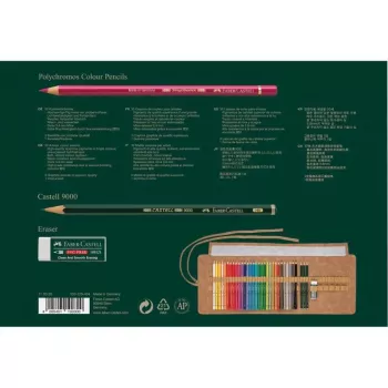 Faber-Castell Polychromos Multicolour 34-częściowy zestaw kredek artystycznych z pisakami PITT Artist Pens i pędzlem