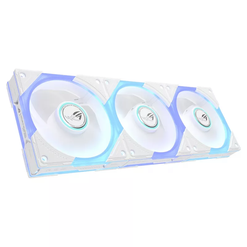 ASUS ROG Strix GR120 ARGB Reverse Biały 3w1 Zestaw wentylatorów obudowy, 120mm PWM, 2500 RPM, 70.38 CFM, 3.88 mmH2O, łożysko FDB, Aura Sync
