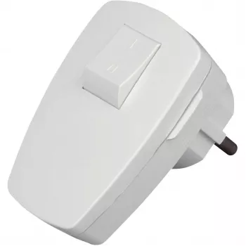 Kopp Schuko wtyczka kątowa z wyłącznikiem, biała, 16 A, IP20