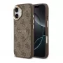 Guess Apple iPhone 17 Skórzane PU 4G Złota Ramka Etui MagSafe Brązowe