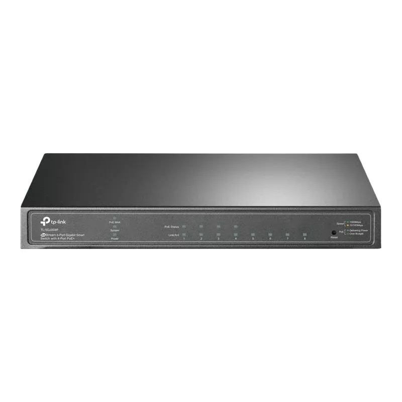 TP-Link Omada SG2008P 10-portowy inteligentny przełącznik Gigabit PoE+, 8× PoE+ 61W, 2× SFP, Cloud SDN, bez wentylatora, V3.3
