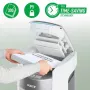 Leitz IQ Optimax AutoFeed 300 P5 niszczarka mikrocięcie z podajnikiem automatycznym na 300 arkuszy, pojemnik 60L, czarno-srebrna