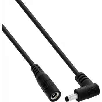 InLine® Przedłużacz DC, wtyk kątowy, 4,0 x 1,7 mm, czarny, 5 m