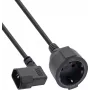 InLine® Przewód zasilający, IEC C14 gwintowany do gniazda z bolcem uziemiającym, 3m, Czarny