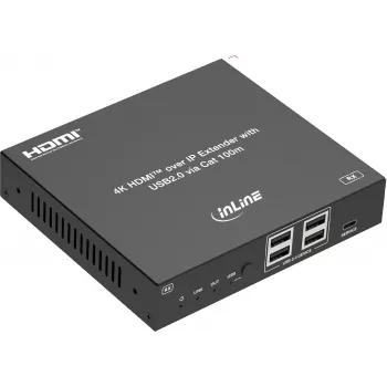 InLine® KVM Extender over IP, HDMI 4K/60Hz, 100m, odbiornik (RX) (57886H)