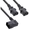 InLine® Przewód zasilający Y, urządzenia chłodnicze, 1x IEC-C14 kątowy do 2x IEC-C13, 1,8 m