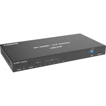 InLine® Rozdzielacz wideo, 2x4, HDMI 8K/60Hz (4K/120Hz)