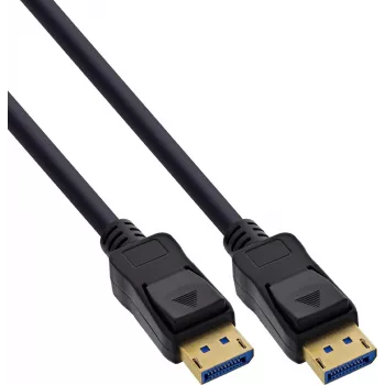 Kabel InLine® DisplayPort 2.1 UHBR20 80 Gb/s, czarny, złocone styki, 1 m