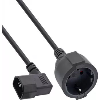 InLine® Przewód zasilający z wtyczką IEC C14 gwintowaną do gniazda z bolcem uziemiającym, 1 m