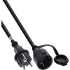 InLine® Przedłużacz z bolcem uziemiającym, zewnętrzny, IP44, z osłoną styków, 2 m, czarny