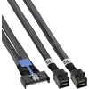 InLine® MCIO Kabel, MCIO x8 do 2x MiniSAS-HD SFF-8643, 1 m