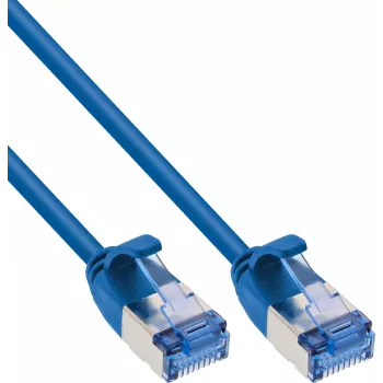 InLine® Slim U/FTP Cat.6A Patchcord, niebieski, 10m, LSZH, 10Gbps