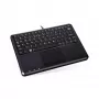 Perixx PERIBOARD-510 H PLUS UK Mini klawiatura USB z touchpadem i 2-portowym hubem USB, czarna