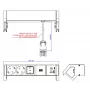 Bachmann DESK2 Biały moduł zasilania biurkowego z 2 gniazdami Schuko i USB-A/C 22W, 0,2 m GST18