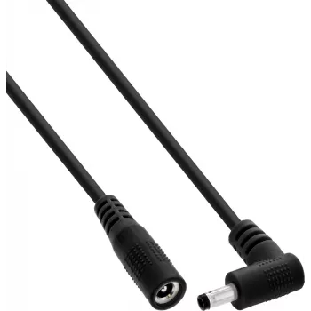 InLine® Przedłużacz DC, wtyk kątowy, 4.0 x 1.7 mm, czarny, 2 m