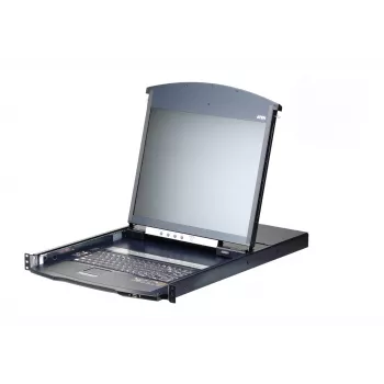 ATEN KL1108VN 8-portowy 19-calowy przełącznik KVM over IP LCD, Dual Rail, klawiatura US