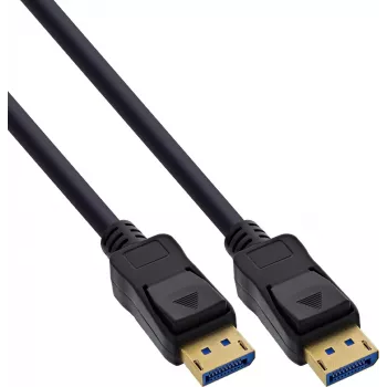 InLine® Kabel DisplayPort 2.1, UHBR20 80 Gb/s, czarny, złocone styki, 3 m