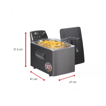 Fritel Turbo SF 4551M Frytownica głębokotłuszczowa 3200 W 4,5 L Stal nierdzewna Czarny