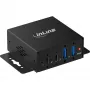 InLine® USB 3.2 Gen 2 Hub przemysłowy, 4 porty, 2x USB-A, 2x USB-C, metalowy, montaż na szynę DIN/ścianę, 10 Gb/s