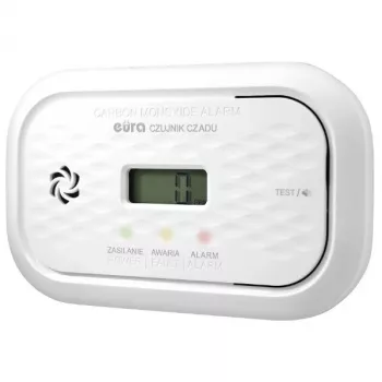 EURA CD-72A2V4300/B Czujnik tlenku węgla z czujnikiem elektrochemicznym, alarm 85 dB, żywotność czujnika 7 lat